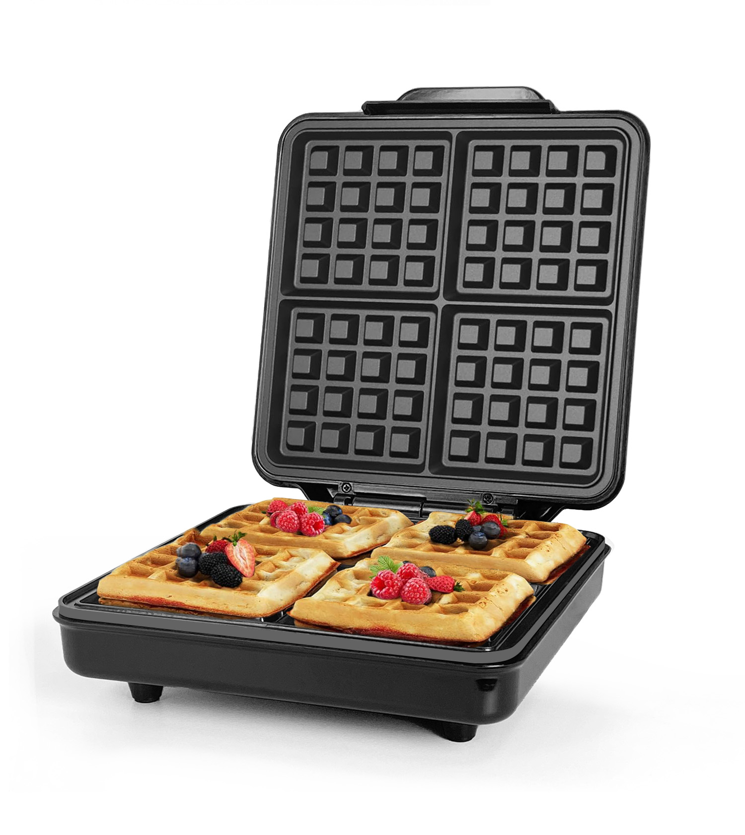 Mini Waffle Maker Machine - 미니 자동 1200W 4슬라이스 듀얼존 논스틱