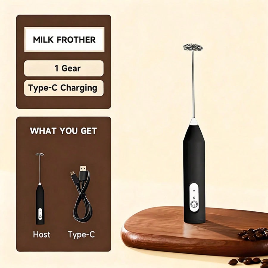Electric Milk Frother Handheld - 1팩 휴대용 전기 믹서, 계란 거품기,