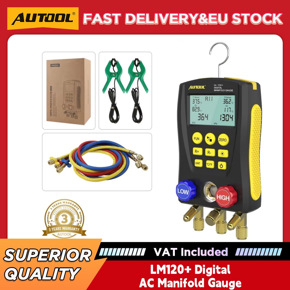 AUTOOL LM120+ 디지털 AC 매니폴드 게이지, - Air Conditioners 리뷰 및 가격