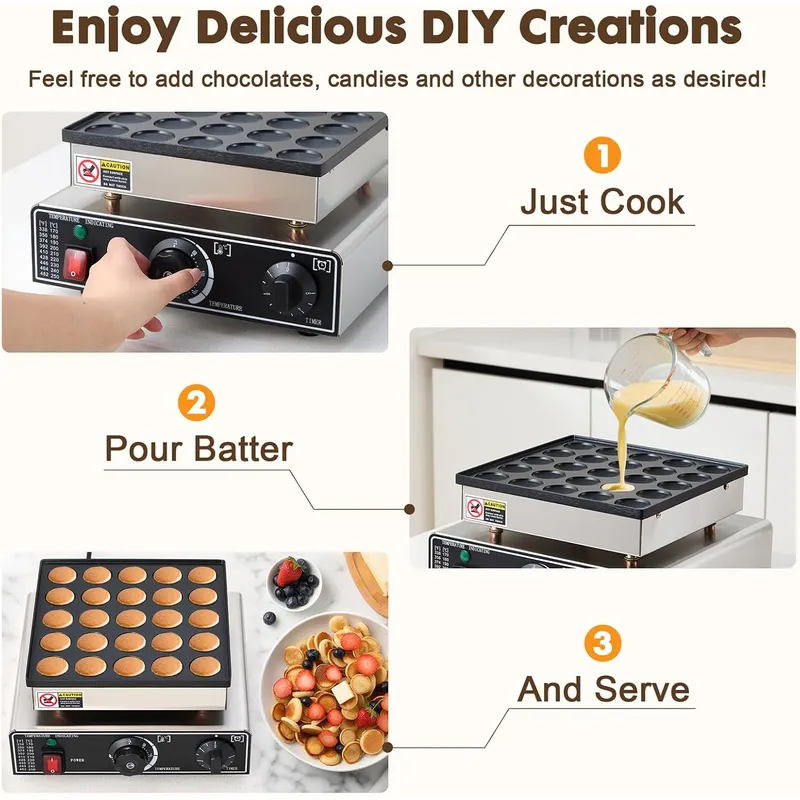 미니 팬케이크 메이커 상업용 25개 더치 머핀 기계 9 - Mini Waffle Maker Machine 리뷰 및 가격