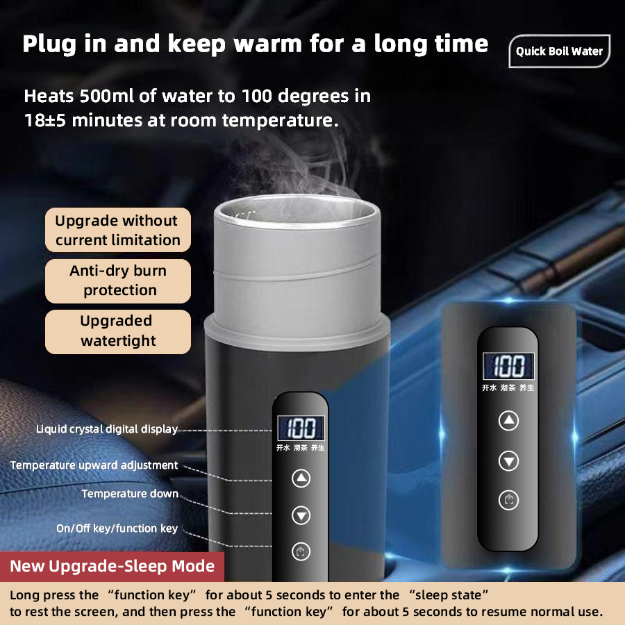 12V 24V 자동차 가열 컵 500ml 온도 조절 가 - Electric Kettle Temperature Control 리뷰 및 가격