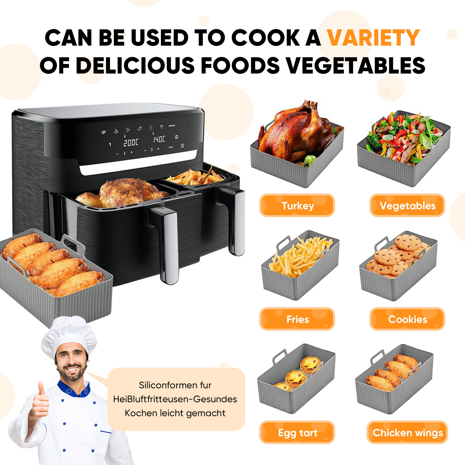 2pcs 세트 실리콘 에어 프라이어 매트 에어 프라이어 - Air Fryer Silicone Pot Liner 리뷰 및 가격
